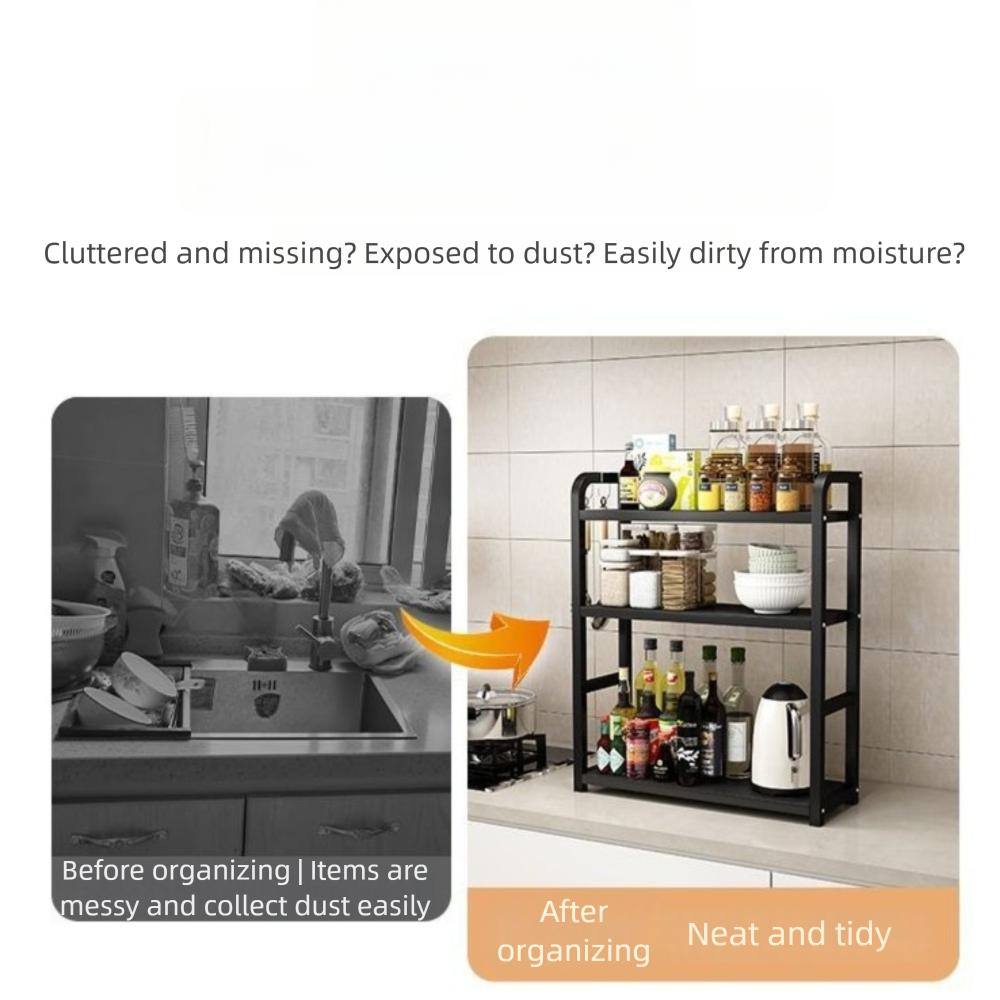 Металлическая настольная полка, экономящая место, 2-ярусная стойка для специй, полка для хранения специй, для использования на кухне