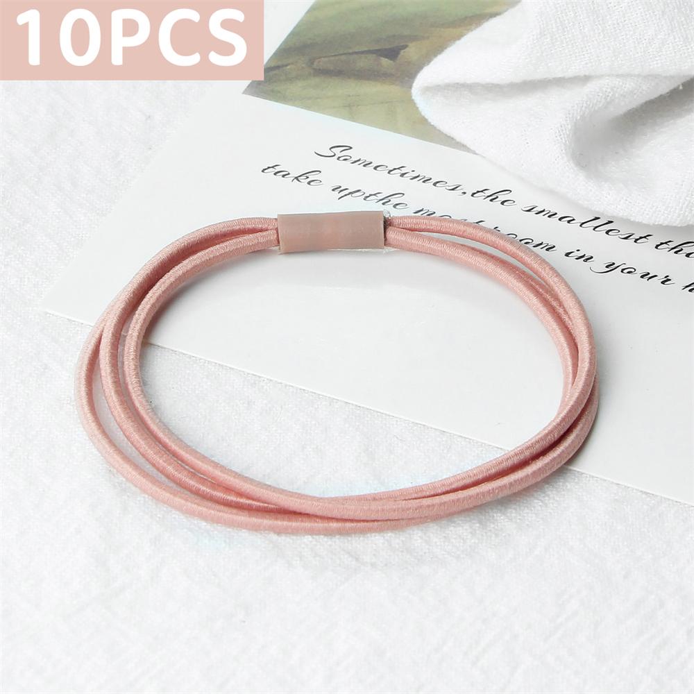 10 шт. Простые многослойные резинки для волос Женские базовые однотонные резинки Аксессуары для волос Повязка-держатель Скранчи Подарок для девочки