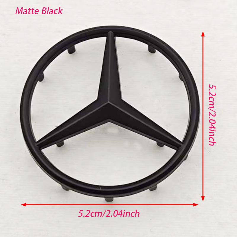 52mm 58mm ABS Chrome Black Star Logo Mercedes Steering Wheel Logo Sticker For Mercedes Benz C E S Class W204 Emblem Accessories AU1 f46