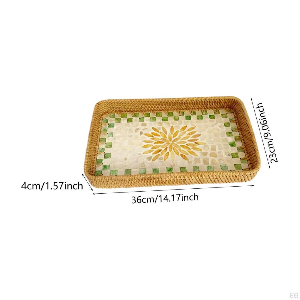 Корзина из ротанга, прямоугольный органайзер для хлеба, декоративный поднос, миска для подачи закусок на стол