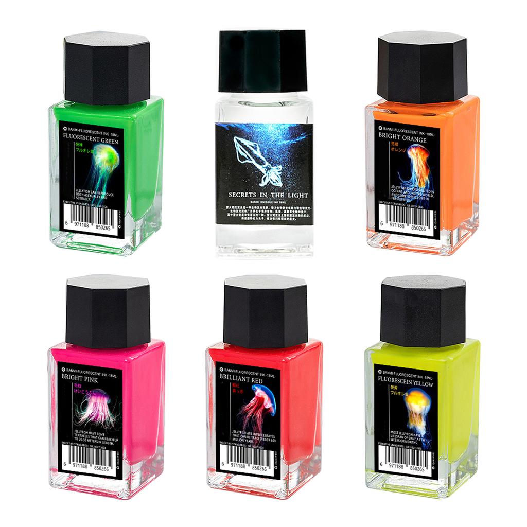 Colorful Invisible Ink for Illustration Drawing Calligraphy Writing 18ml Calligraphy Ink with UV Light for Dip Pen