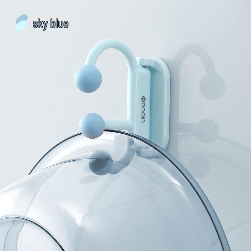 Punch-Free Rotating Bathroom Sink Storage Rack with Strong Adhesive Hooks