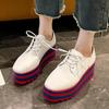 Модные легкие нескользящие толстые кроссовки для женщин, толстые оксфорды на шнуровке, на платформе, женские, из искусственной кожи, повседневные туфли на плоской подошве, размеры 35-43