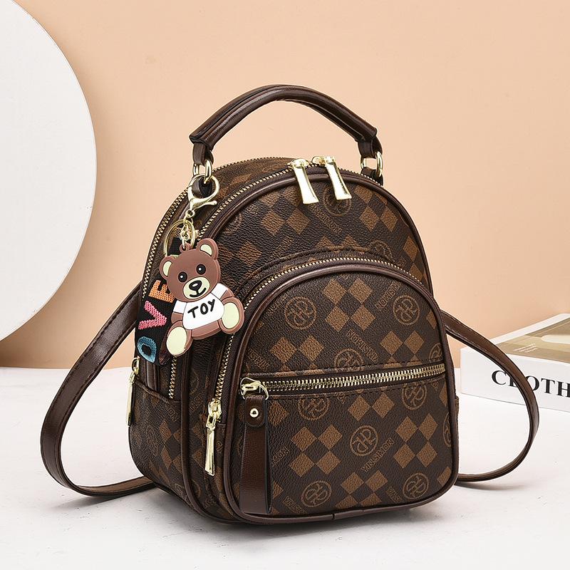 Bag Women's Bag 2025 New Internet Celebrity Super Popular Flower Small Backpack Crossbody Shoulder Backpack Dual-purpose Bag Women