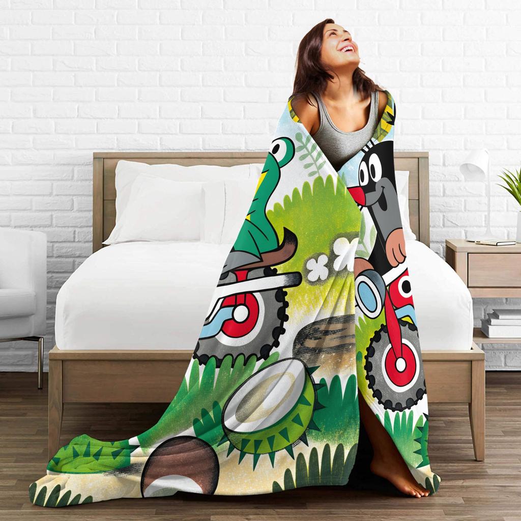Warm Soft Throw Blanket Travel Czech Cartoon Krtek Mole Blankets Flannel Bedspread For Outdoor Casual Sofa Bed Cover