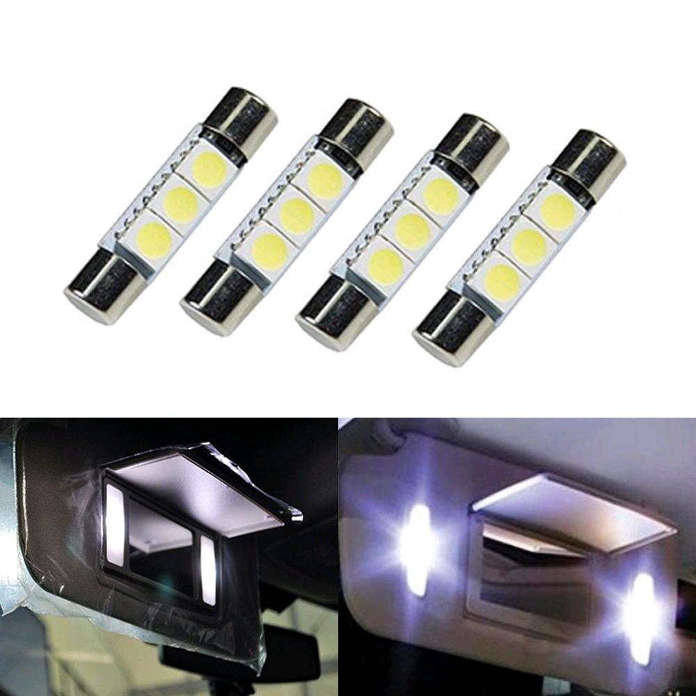 4x HID White 5050 3-SMD 31 мм 6641F предохранитель светодиодная лампа зеркальная подсветка солнцезащитный козырек автомобильные аксессуары универсальный автомобильный тюнинг прочный