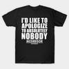 Мужская черная футболка с принтом I'D Like To Apologize To Absolutely Nobody - Конор Макгрегор - Хлопковая футболка с принтом на бумаге для переноса без вырезания