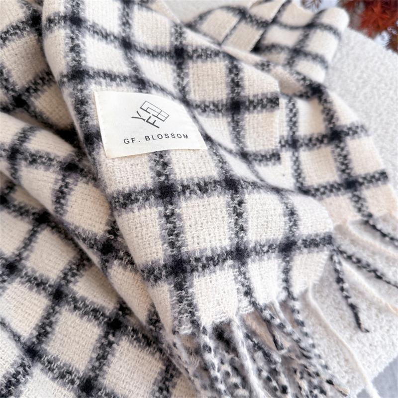 Winter Thick Warm Scarf Women Cashmere Shawl and Wraps Pashmina Plaid Neckerchief Bufanda Female Tassel Echarpe Poncho