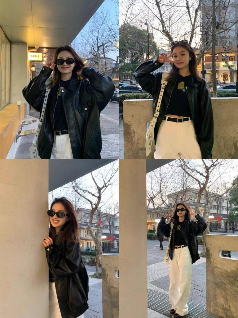 Женская ретро-мотоциклетная куртка из искусственной кожи, облегающая фигуру, весенне-осенний стиль.