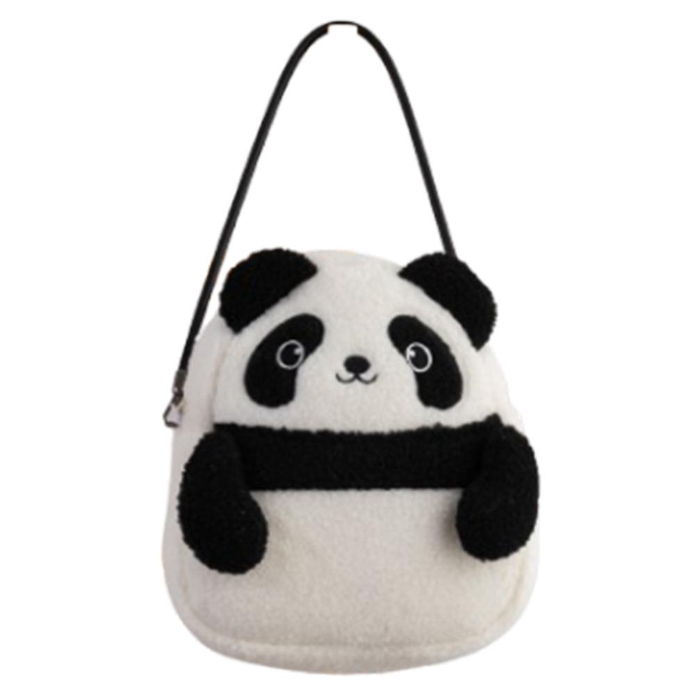 Soft Plush Rabbit Handbag Panda Student Schoolbag Storage Pouch Panda Shoulder Bag Travel/Outdoor