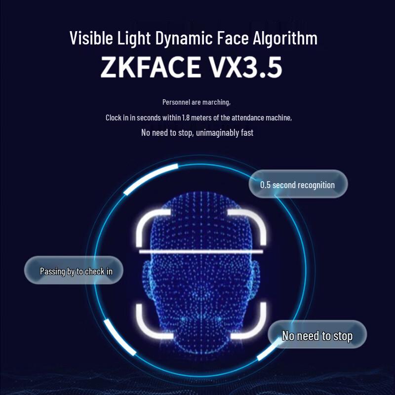 ZKTECO JDF800-BS Динамическая система учета рабочего времени по лицу и отпечатку пальца CN вилка (адаптер в комплекте)