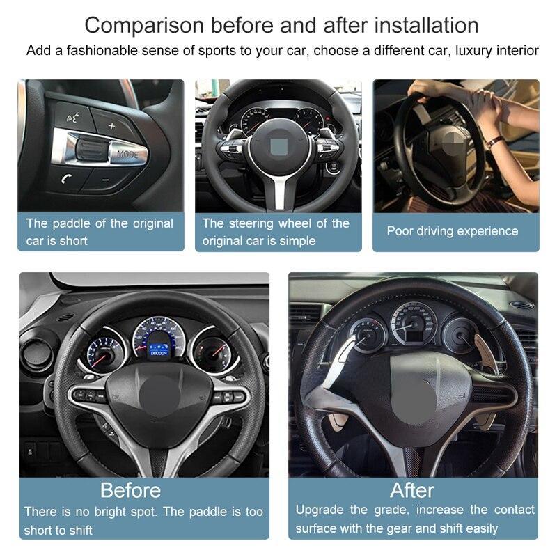 2X автомобильный подрулевой рычаг переключения передач, удлиненный рычаг переключения передач, алюминий для Honda City 2008 Civic Fit CR-V