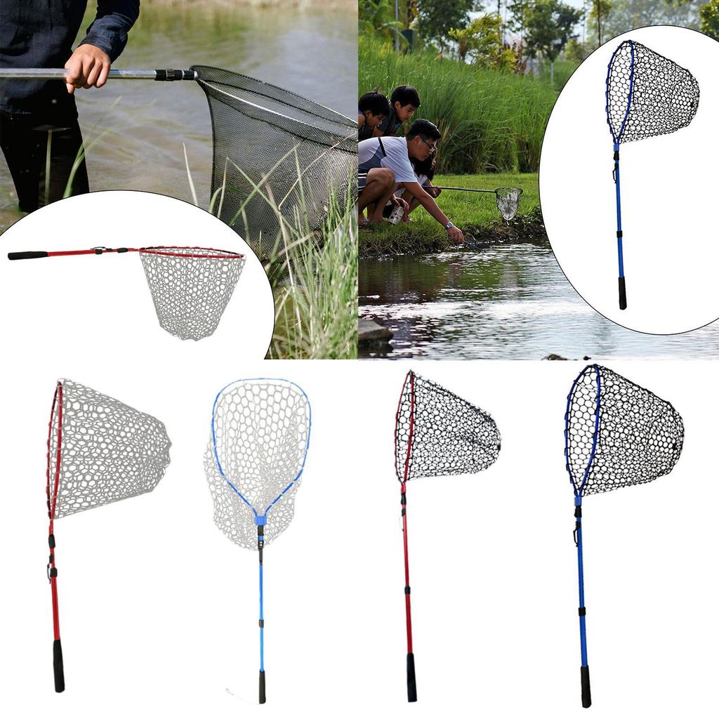 Fish Releasing Net Fish Catching Net Foldable Quick Dry Long Handle Fishing Net