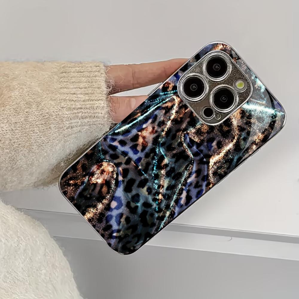 Яркие чехлы для телефона с леопардовым принтом carcasa Smartphone Glass Phone Case для iPhone 17 16 15 14 13 12 11pm Pro Plus fundas