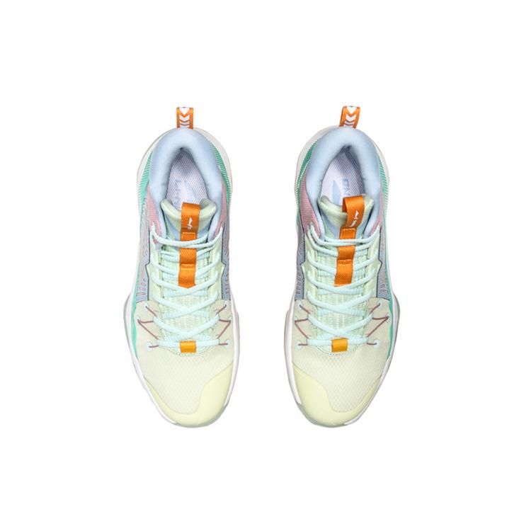 Li Ning Liren 1 Амортизирующие Скользкие Устойчивые к истиранию Средние Баскетбольные кроссовки Мужские Зеленый Красный Синий ABAQ059-2