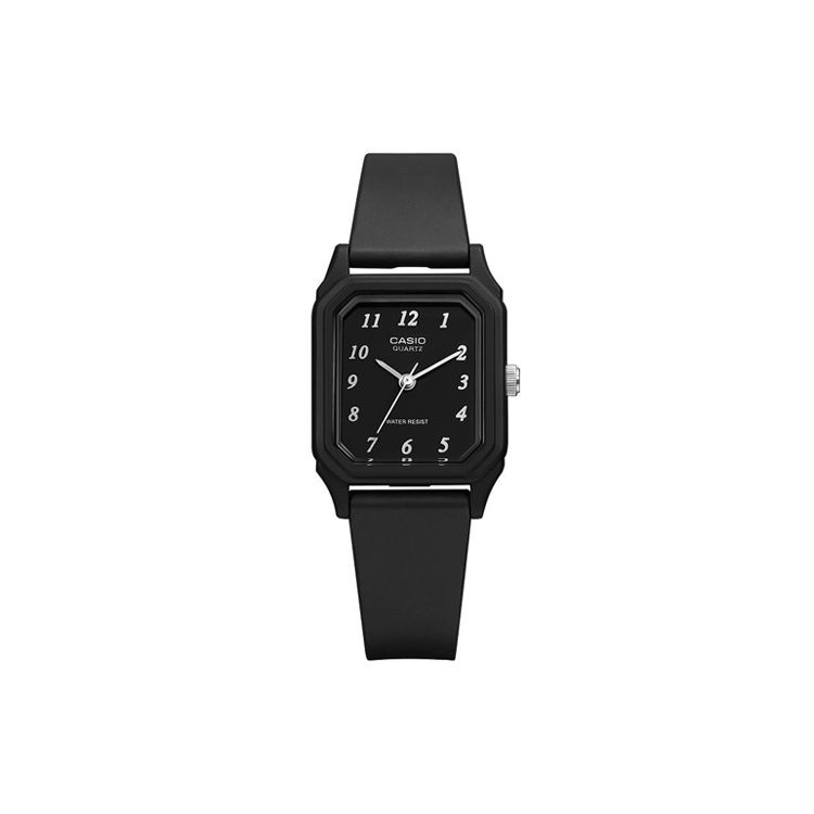 Casio Youth Series Square Three-Hand Minimalist Fashion Business Classic Square Dial Waterproof Quartz Watch Resin Strap Women Watches Black LQ-142-1B