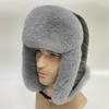 Natural Rabbit Fur Hats for Men Bomber Hats Ear Flaps Fluffy Tails Warm Stylish Winter Hat  Ushanka