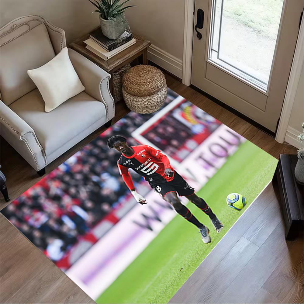 Football Player Action Floor Rug Office Rug Suitable for Hallway Decorate room Study room Playrooms Antislip Carpet Office home decor
