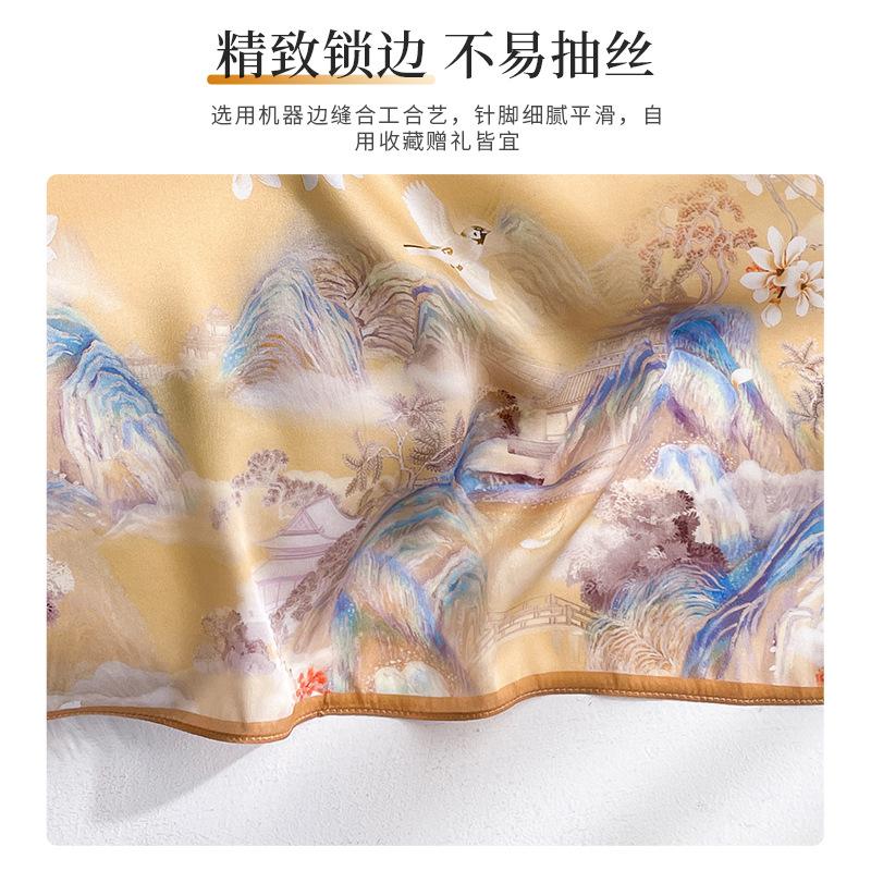 1116 new popular silk scarves, Korean versatile yarn scarves, silk small square scarves, star scarves, shawls, women's high-end sense