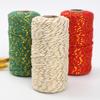100m Golden Silk Cotton Cord for DIY Gift Wrapping, Handwoven Christmas Decorations, and Tag Binding