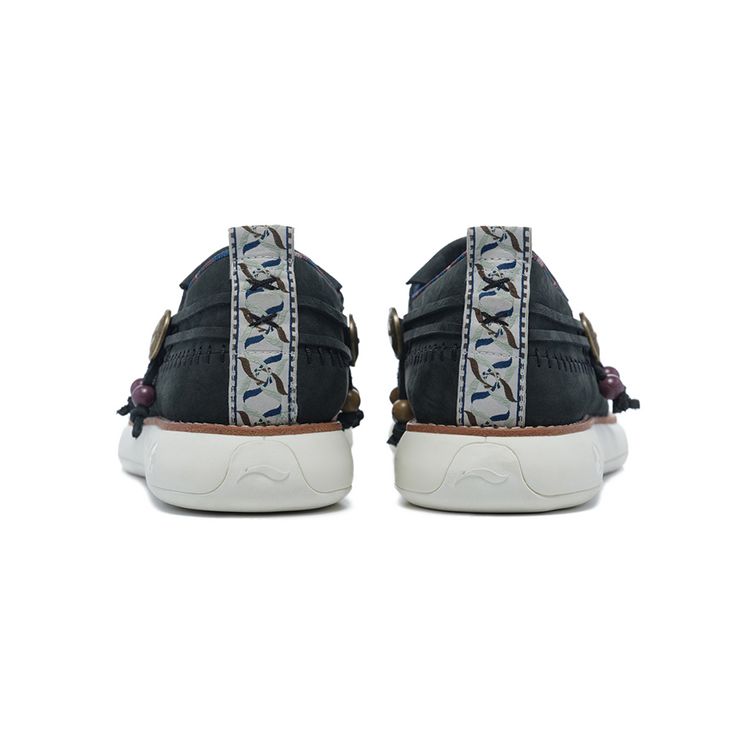 Li-Ning 1990 Ретро Серия Красочный Тканый Ремешок Нескользящая Износостойкая Низкие Кроссовки для Повседневной Носки Мужские Кроссовки Черный ALLS031-1