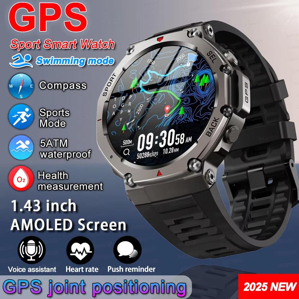 2025 New Original Premium Outdoor Smart Watch GPS Sport Fitness Health Swimming Waterproof Call GPS Smartwatch