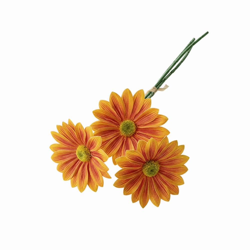 3PCS/Bundle Multicolor Daisy Artificial Flower 3D Printed Floral Arrangement Simulation Flower Chrysanthemum Photo Props