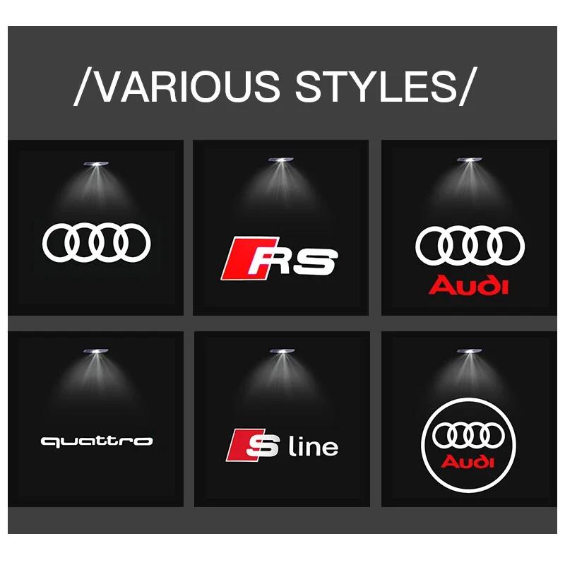 For Audi C74Pcs For Audi A3 A4 B8 8P 8V A6 C7 A5 Q5 B7 B6 B9 SLINE RS Q3 Q7 S3 S4 S5 S6 Car Door Welcome Light Led HD Projector Lamp