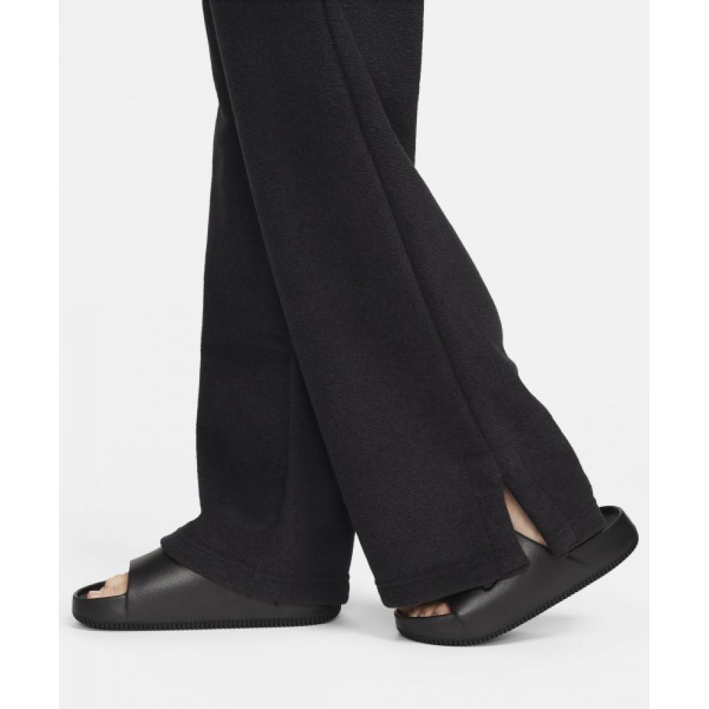 Nike Уютные флисовые брюки SportsWear Phoenix Plush с высокой талией и широкими штанинами, черные, распродажа Fn3623 010