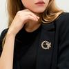 Брошь против сглаза Круглая Брошь в форме Женщины со Стразами Имитацией Жемчуга для Костюмов Пальто Свитеров Булавка Аксессуар для Поездок на Работу Свиданий