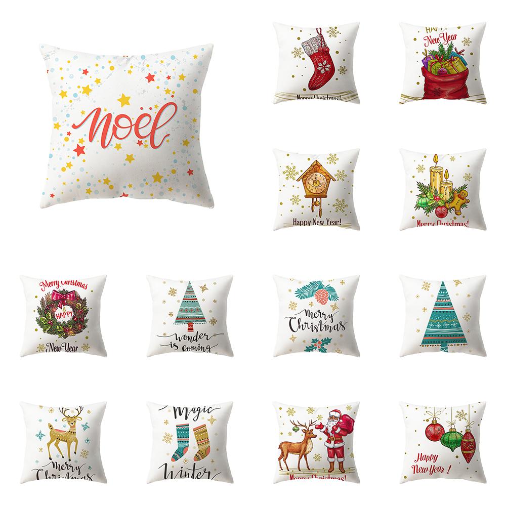 Christmas Theme Christmas Decoration Printing Pattern Cushion Cover Home Living Room Sofa Decoration Pillow Pillow Cover