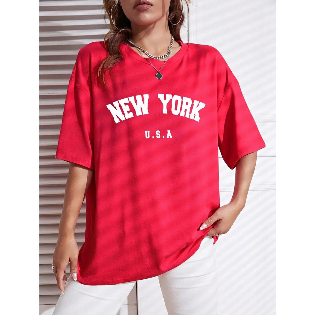 U.S.A New York USA City Street Printed Women T Shirts Breathable Summer T-Shirt Fashion Tees Clothing O-Neck  Short Sleeve