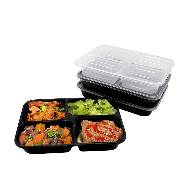 Disposable 4-Compartment Meal Prep Containers