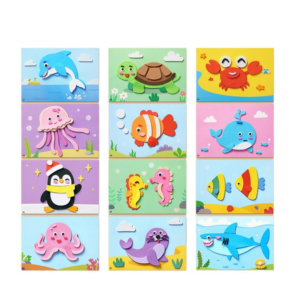 Stereoscopic Montessori  Art Craft Toy Making Material Educational Sticker Toys  Boys Baby Girls
