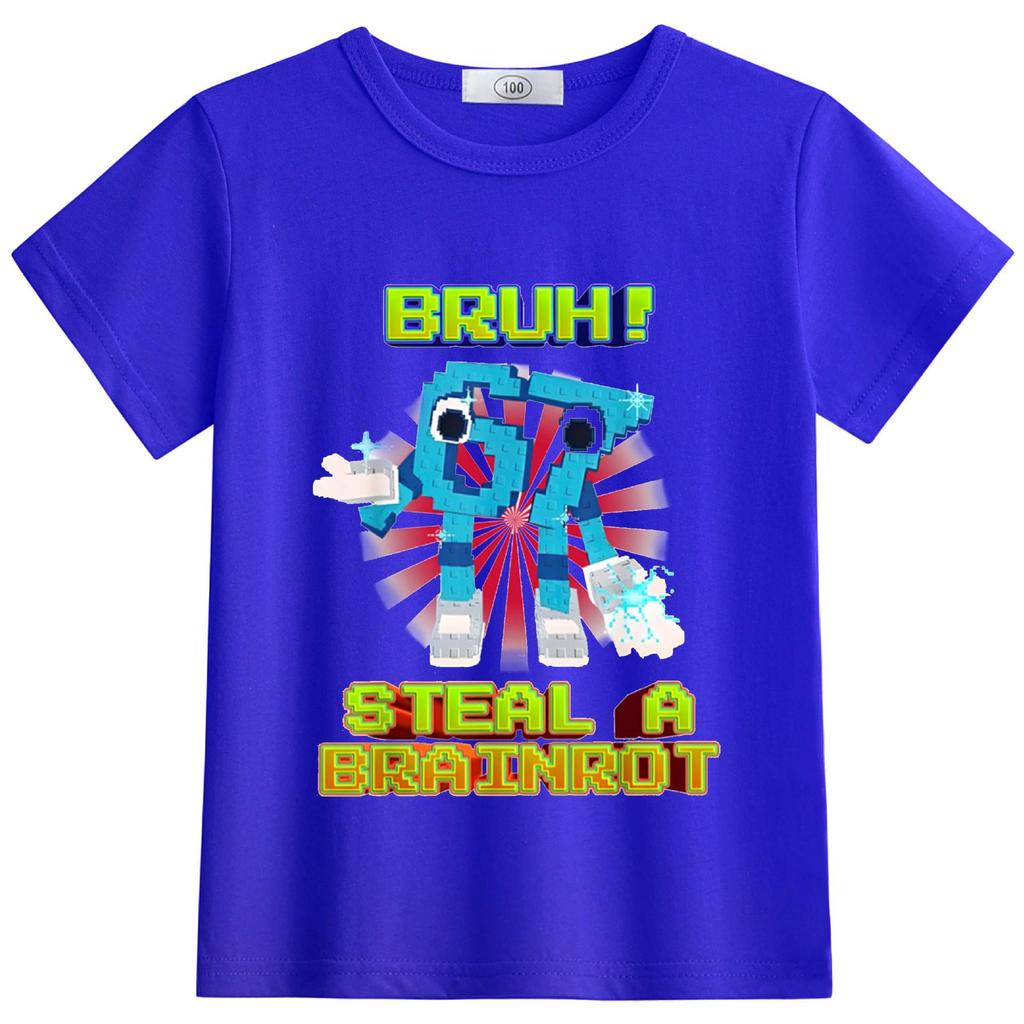 Available: StealABrainrot Kids' Summer Round-Neck Light Short Sleeve T-shirt 63301