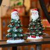 Мини-фигурка рождественской елки, Санта-Клаус, верхушка для рождественской елки, статуэтка из смолы, скульптура для домашнего офиса, украшение для рабочего стола, праздничный подарок