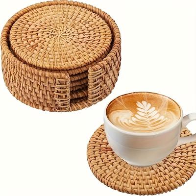 6 шт. Плетеные подставки ручной работы, подставки под чайные чашки, подставки под чайник, подставки под глиняный горшок, подставки для западной сервировки, термостойкие настольные коврики