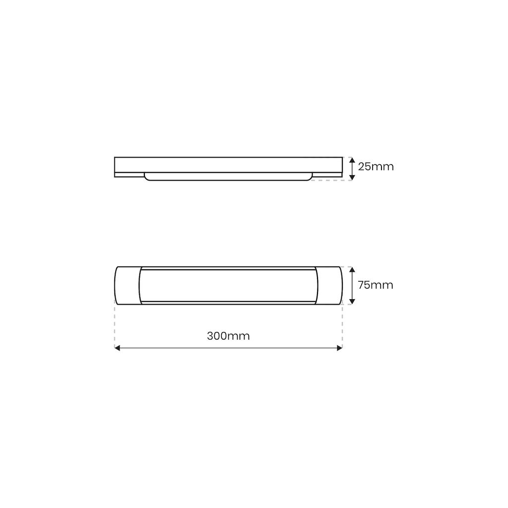 Listwa Oprawa Sufitowa Neutralna Barwa Led 9W Biała Podłużna 30Cm Ip20 Do Garażu Warsztatu Batten Eko-Light