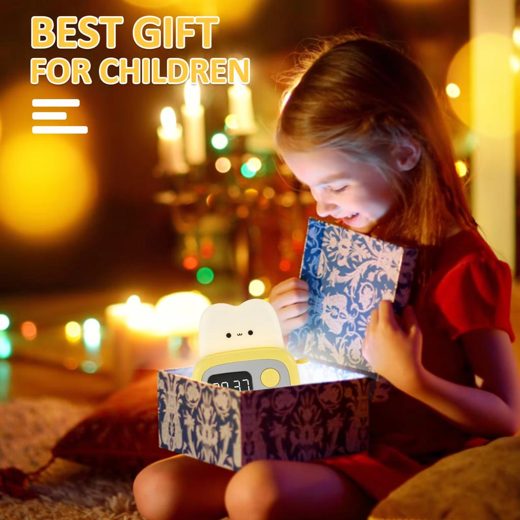 Kid Alarm Clock Night Light Digital Clock Wake Orologio Bedroom Bedside Timer Cute Luminous Bread Reminder Reloj