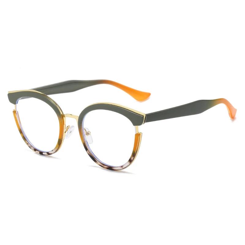 SHAUNA, круглые женские весенние очки в стиле ретро, ​​модная прозрачная оправа для очков с анти-синим светом, мужские оптические леопардовые очки «кошачий глаз»