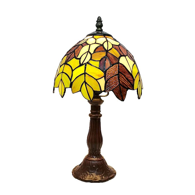 20CM European Style Leaf Small Table Lamp Tiffany Style Home Decoration, Study Glass Antique Gift Boutique Lighting Decoration