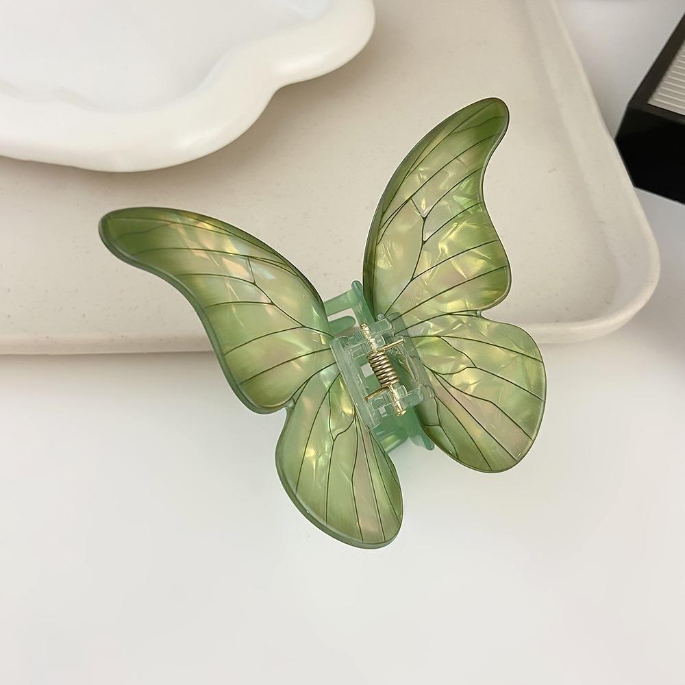 Gradient Color Big Hair Clip Simulated Butterfly Colorful Ponytail Clip Elegant Hair Claw