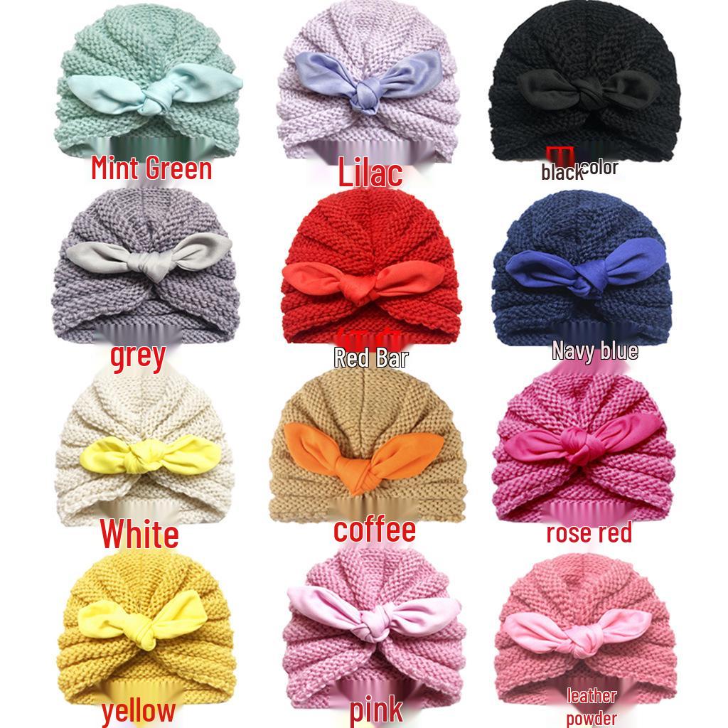 Детские вязаные шерстяные шапки с кроличьими ушками 2022 года на осень/зиму
