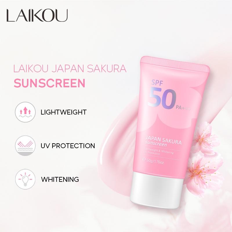 LAIKOU Солнцезащитный крем для лица Japan Sakura SPF50, солнцезащитный крем для защиты от ультрафиолетовых лучей PA+++, 50 г