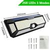 268 LED Solar Reflector Lights 3 Modes Waterproof Motion Sensor Spotlight Outdoor Lighting Solar Street Lights for Patio Garage