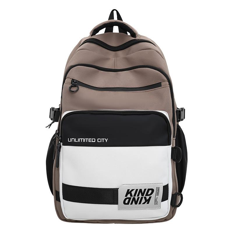 Мужской рюкзак большой вместимости для учеников младших классов средней школы, школьная сумка, женский рюкзак с цветными блоками