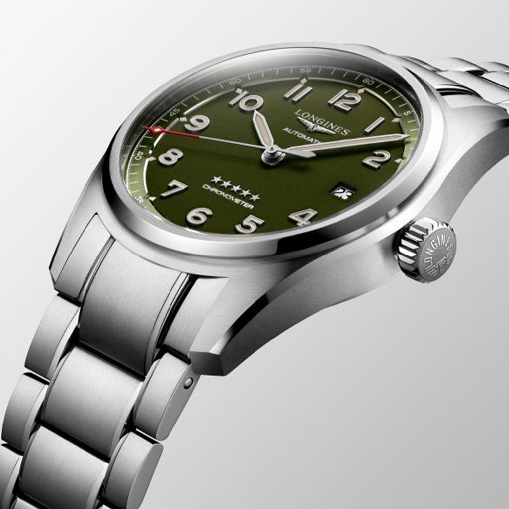 LONGINES Коллекция Spirit Автоматический Механический Механизм Мужские Часы Часы 40мм Зеленый Циферблат L3.810.4.03.6