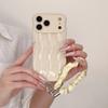 Простой однотонный трехмерный волнистый чехол, подходит для iPhone17Pro max Apple 16 чехол для мобильного телефона 14/15 чехол с ремешком