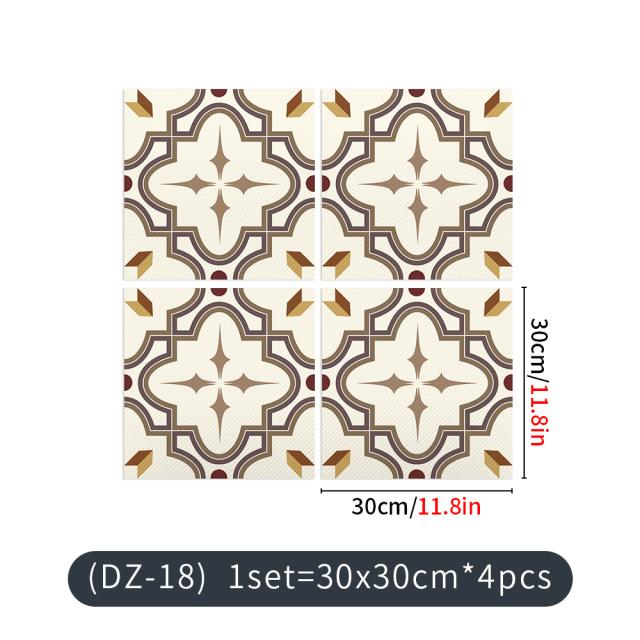 4 шт. современные самоклеящиеся квадратные нескользящие водонепроницаемые съемные наклейки из ПВХ для ванной комнаты и кухни, домашний декор, напольная плитка, наклейка 30X30 см