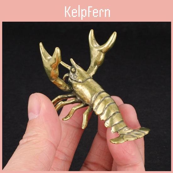 Pen Brass Holder Ornament Lobster Retro Animal Exquisite Crayfish Figurines Miniatures Office Desktop Decorations Craft Artwork Collection Pen Stand